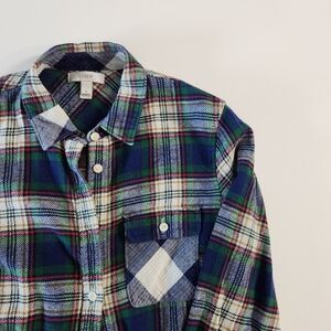 J Crew Women's Plaid Flannel Button Up Size 4